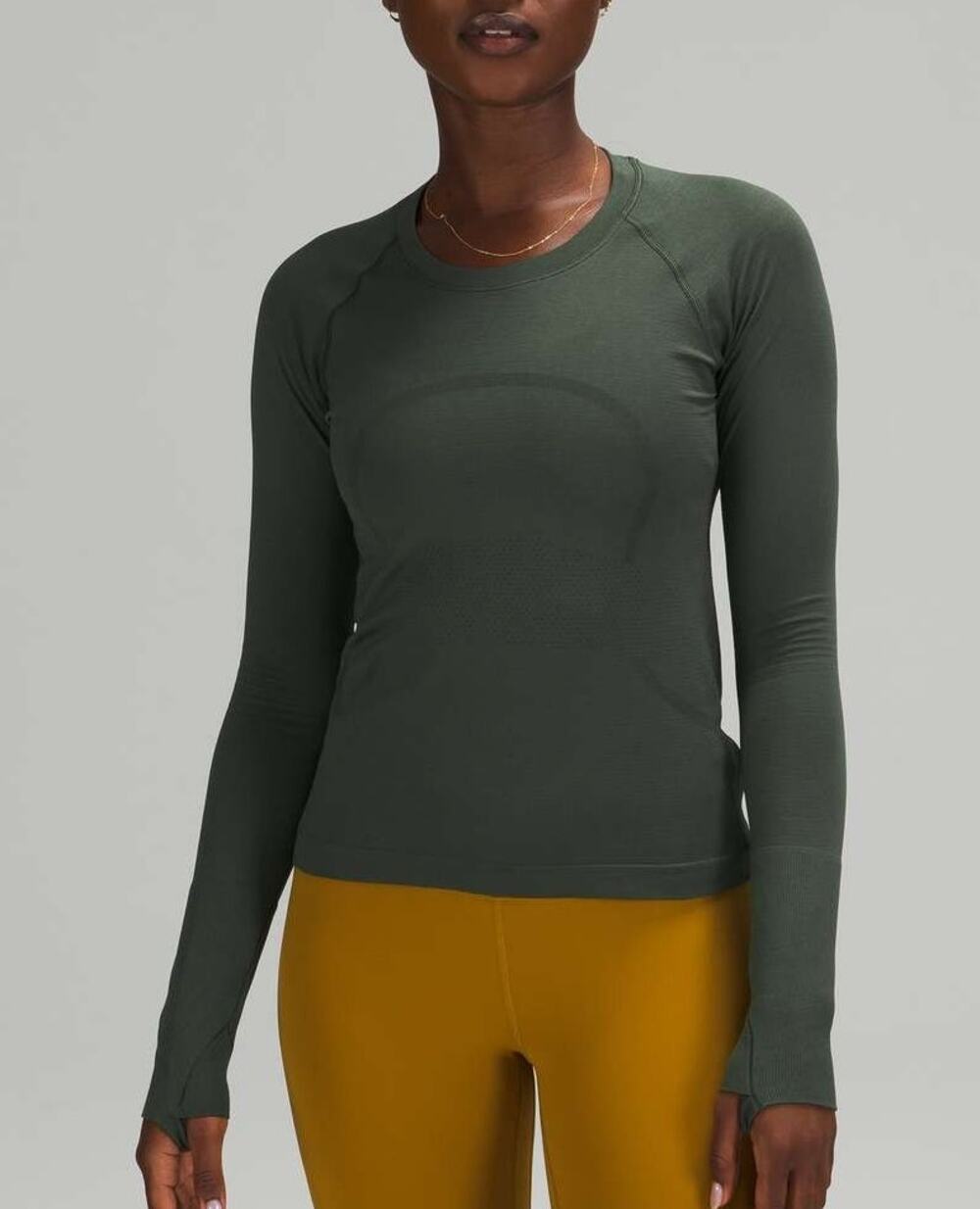 Lululemon Swiftly Tech Long Sleeve Shirt Size 10 Dark Green Running Athletic Gym
